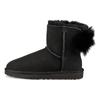 Fluff Bow Mini Fleece Lined Black Women's Sneakers 1094967-BLK