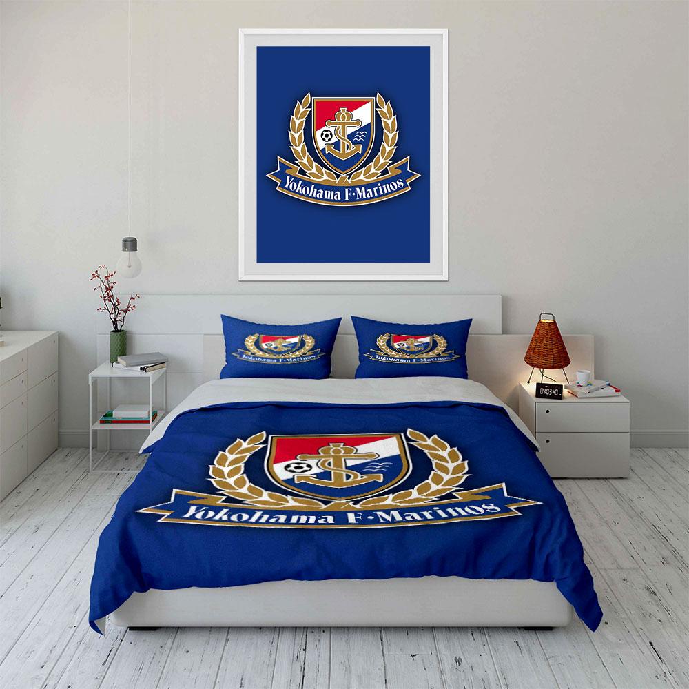 Blue Yokohama F-Marinos Bedding Set Bedding Duvet Cover Set Duvet Cover Pillowcases (1 * Duvet Cover 2 * Pillowcases, without duvet insert)