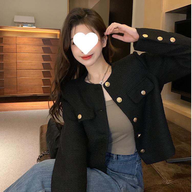 2025 Korean Style Chic Long Sleeve Jacket - Women s Elegant Autumn/Winter Fashion XL