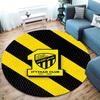 Al-Ittihad FC Round Area Rug,Carpet Rug for Living Room Bedroom Sofa Playroom Decor,Non-slip Floor Mat