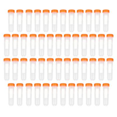 50Pcs Centrifuge Tubes 50ml Strong Plastic Accurate Scale Screw Lid Plastic Test Tubes for