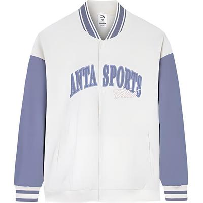 Lifestyle Series American Vintage Color Block Letter Baseball Jacket Women Jackets Stone-White 162438606-3