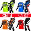 Conjunto motocross infantil Camisa e calça de moto roupa infantil menino grande menina Conjunto de equipamento mx juvenil Macacão de corrida