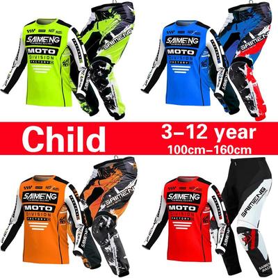 Motokros çocuk seti Motosiklet forması ve pantolonu çocuk giysisi büyük erkek kız Genç mx ekipman seti yarış kıyafeti