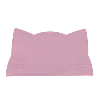 Napperon pour bébé en silicone à ventouse, napperon de table antidérapant et isolant thermique pour les tout-petits(Rose )