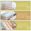 2Pcs Refrigerator Egg Organizer Case Stackable Freezer Egg Storage Box Heavy Duty Plastic Fridge Container 24 Slot Secure Lid