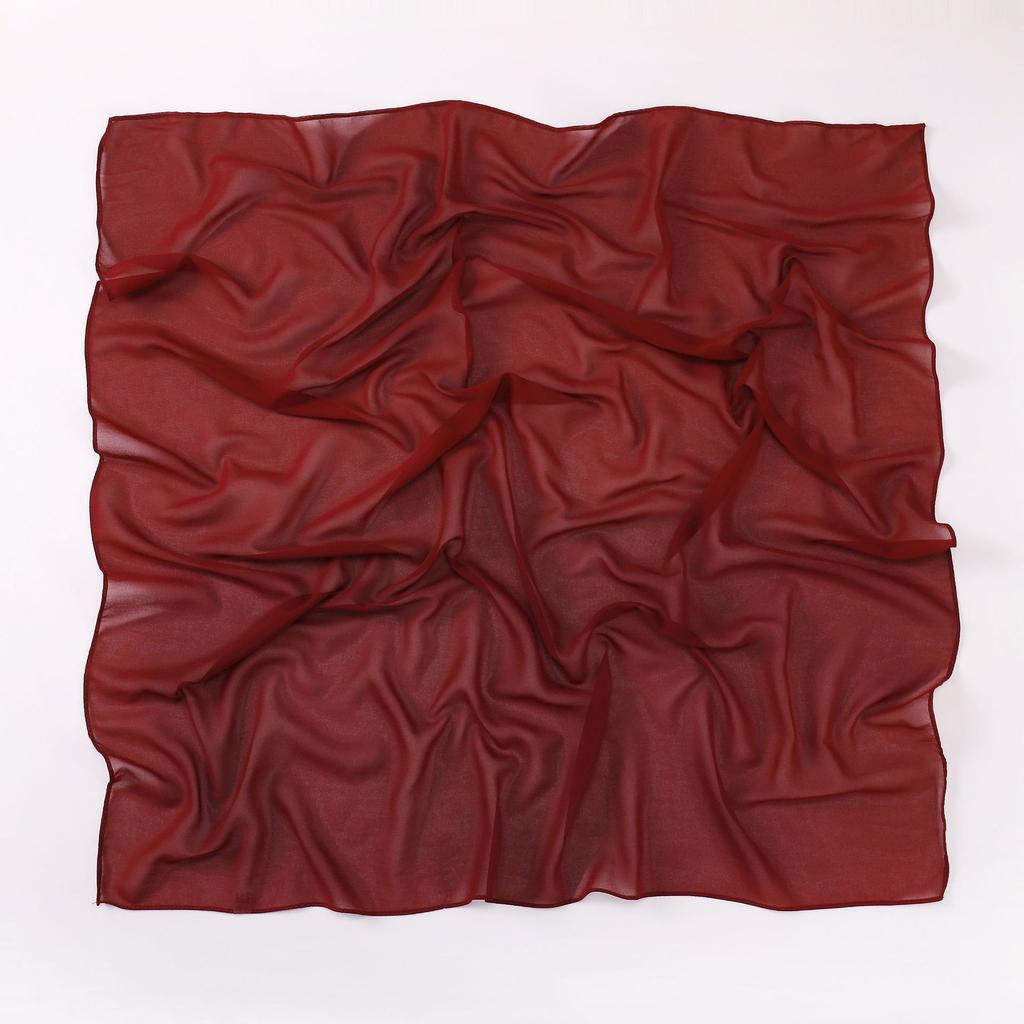 Versatile Solid Chiffon Scarf 90cm Square Headscarf For Women