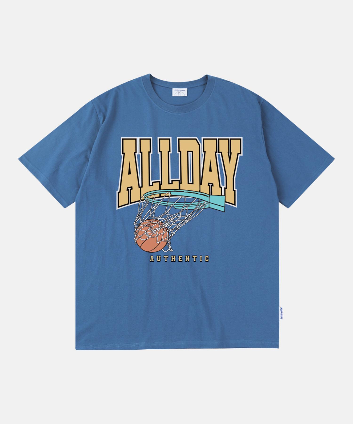 All Day Hux Big Logo Short Sleeve T-Shirt Blue 0
