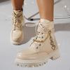 2026 New Women Ankle Boots Gothic Rivet Chain Designer Short Boots Fashion Metal Punk Women Shoes Comfortable Ladies Shoes