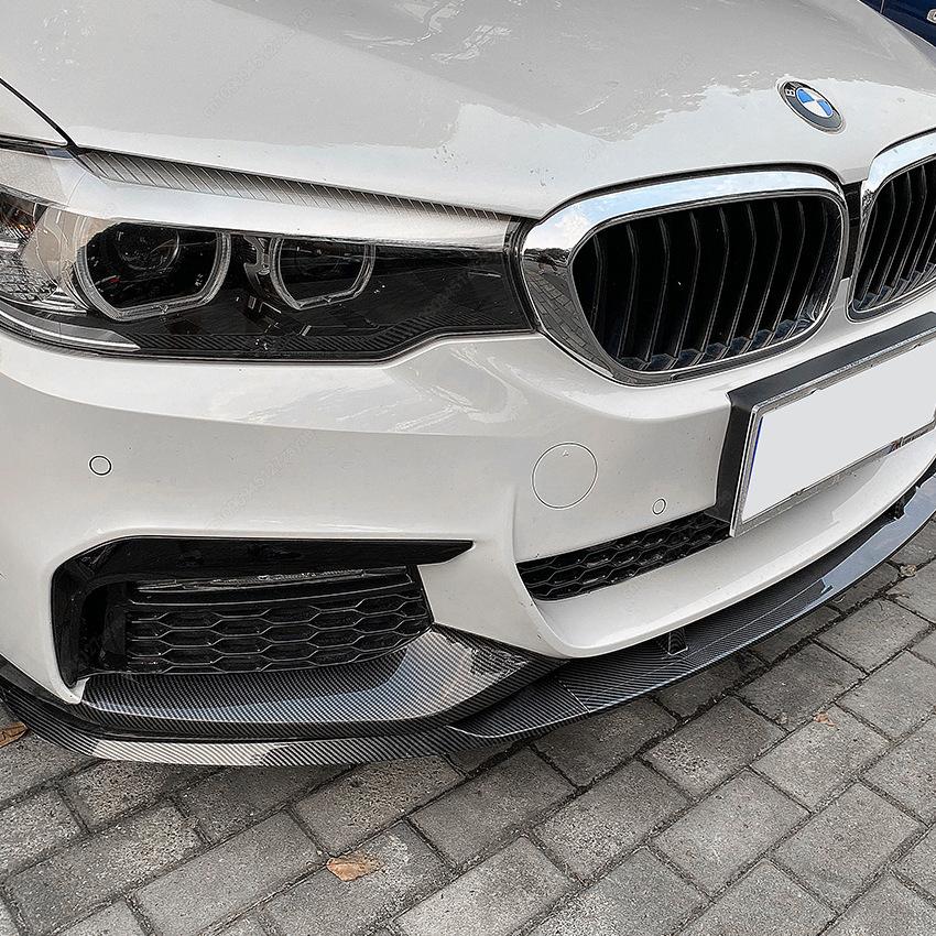 Car Front Bumper Lip Spoiler Splitter Diffuser For BMW 5 Series G30 G31 520i 530i 540i M-Sport 2017-2020 Bodykits Tuning Black