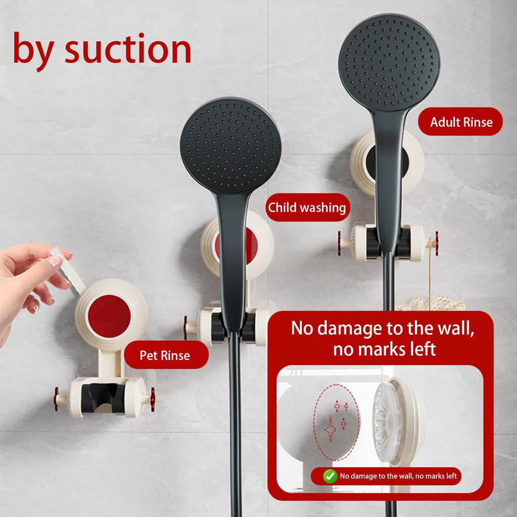 No Drilling Shower Bracket Bathroom Adjustable Shower Head Holder Suction Cup Universal Shower Base Shower Accessories