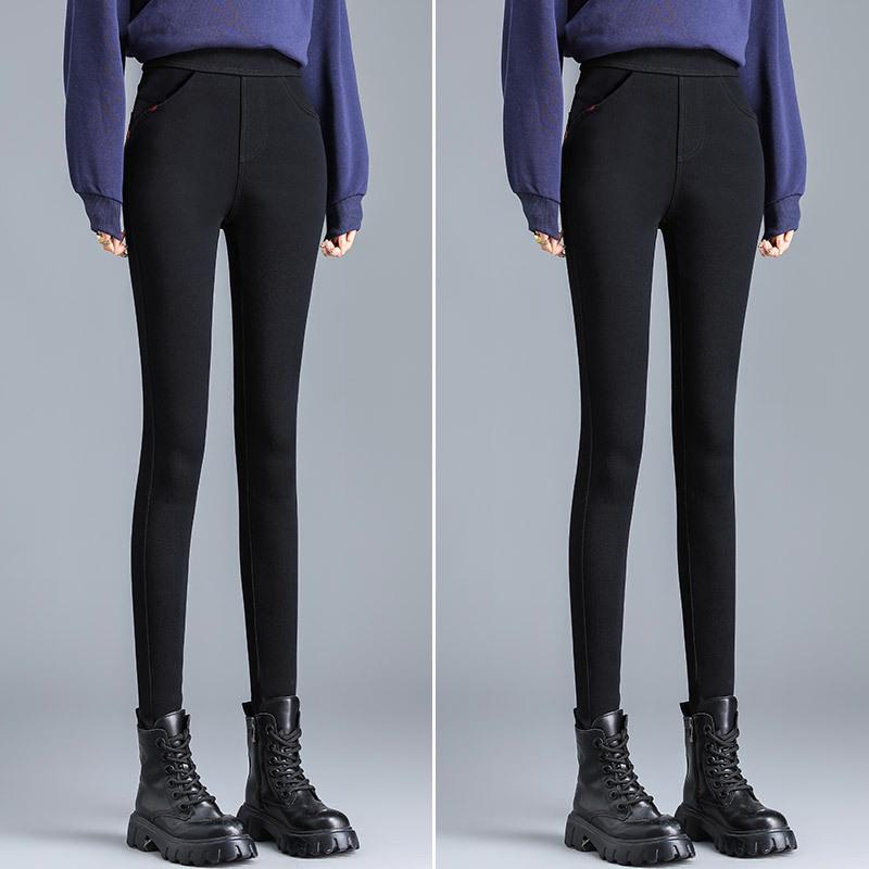 Petite High-Waisted Women's Fleece-Lined Leggings: Thickened for Outerwear, New 2025 Style, Perfect for Spring, Autumn, Winter