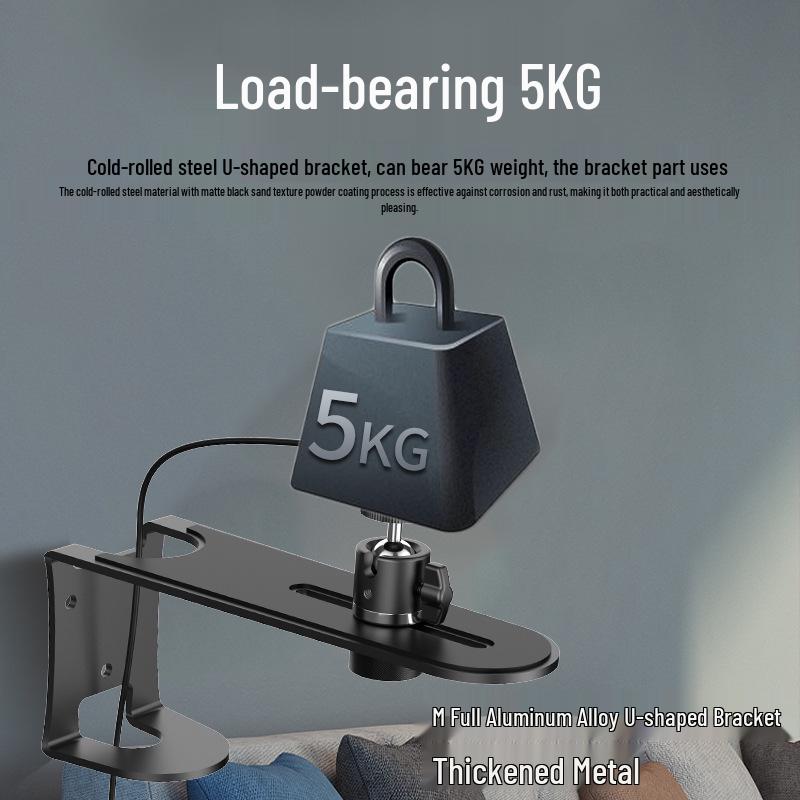 Telescopic Metal Projector Wall Mount, Stable & Adjustable Pan/Tilt, Ideal for Home Bedside.