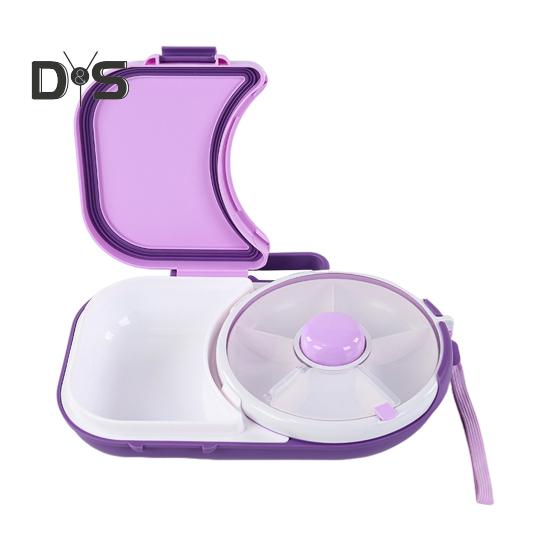 Rotierender Snackbehälter mit Deckel, Spinner-Bündel, tragbare Süßigkeitenbox für Kinder, Süßigkeitentisch, Melonenteller, versiegelte Snackbox für Zuhause, Büro, Schule, Picknick