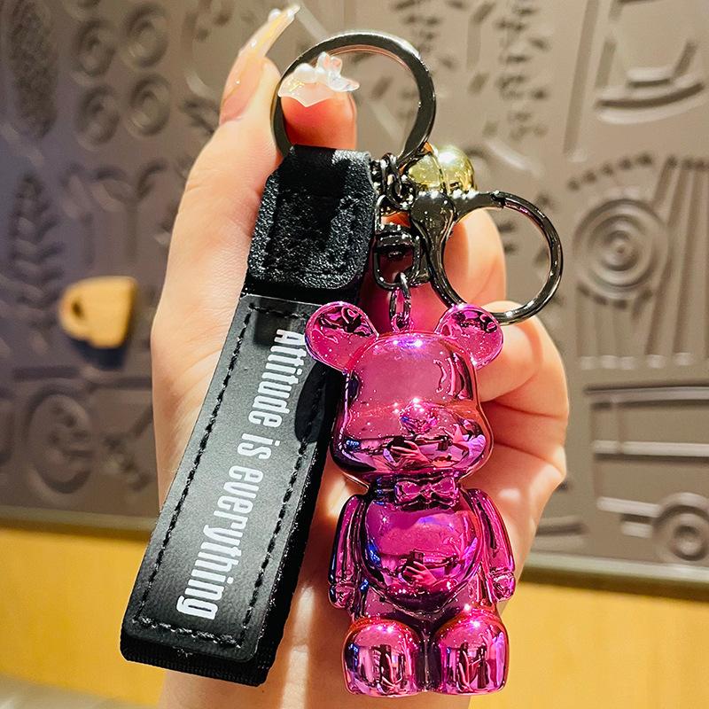 Cartoon Keychain Car Keyring Bear Pendant Key Ring Car Accessories