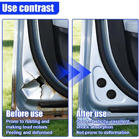 4PCS Car Silicone Cushion Pads, Universal Car Door Closing Silencer & Shock Absorber, Self-Adhesive Automotive Anti-Collision Buffer Protection