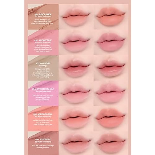 Heart Percent Dote On Mood Lip Pencil Lip Liner + Lip Base + Shedding + Cheek Multi 4in1 Lip Pencil Mouth Corner Liner (02. Creamy Pink | CREAMY PINK)
