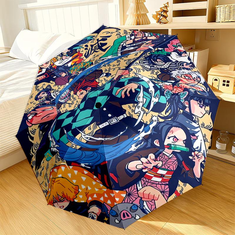 Vibrant Anime Characters Umbrella 8-Frame for Travel, Camping, Casual Lightweight Portable Umbrella, Essential for Every Family Holidays Gift