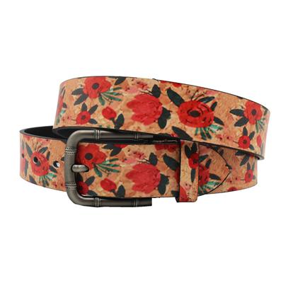 Original Design Safflower Pu Printed Belt, European And American Personalized Trend Pin Buckle Belt