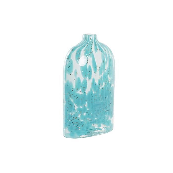 Vase Décoratif - Design - Méditerranée - Verre - 21,5 Cm - Bleu Méditerranéen
