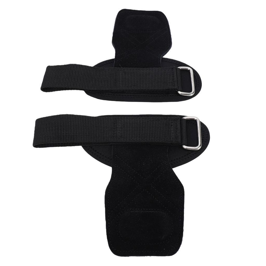 Lifting Wrist Straps Women Men Cowhide Weight Lifting Grips Anti Slip Gym Workout Straps for Deadlift Powerlifting Black