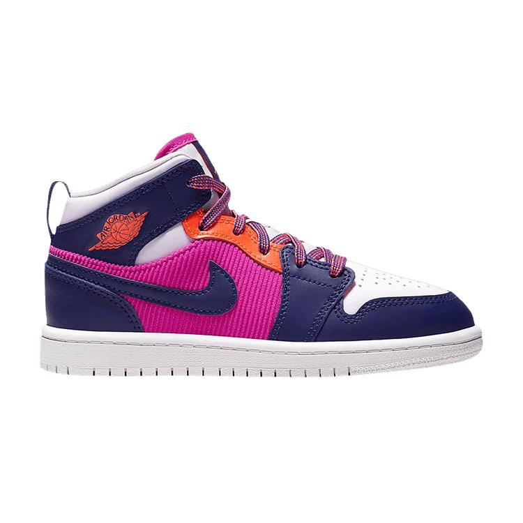 

Air Jordan 1 Mid PS Fire Pink Kids Sneakers Regency-Purple 640737-602