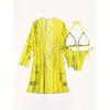 Women Bikini Sexy High Waist Bathing Suit Beach Swimwear Female Summer SwimsuitTrendy Tie Dye Striped Bikini Three Pieces Set Beach Wear,