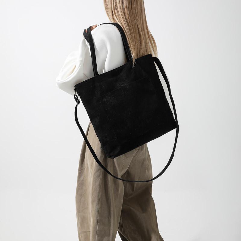 Chic Minimalist Fashionable Tote Bag For Women With Soft Corduroy Material