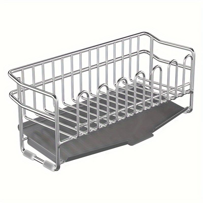 

Stainless Steel Sponge and Scrub Holder - Kitchen Sink Organizer,Non-Food Contact Countertop Caddy for Dishwashing Accessories срібний