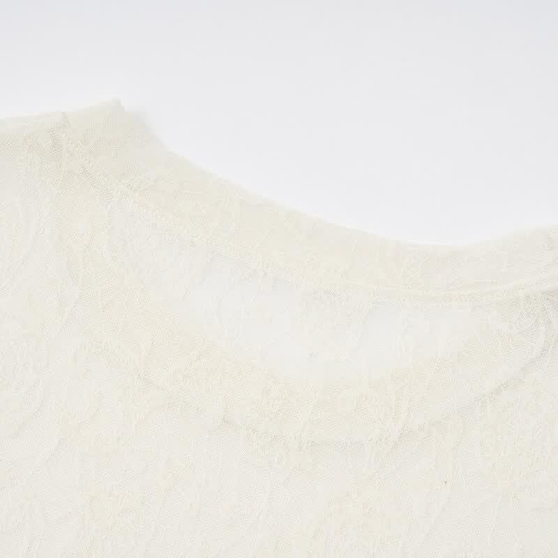 Demana Jacquard Round Neck Short Sleeve T-Shirt
