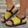 Fashion Summer Breathable Mesh Sandals Women Open Toe Flat Sandals Casual Fish Mouth Plus Size New Korean Comfort Beach Low Heel Sandals