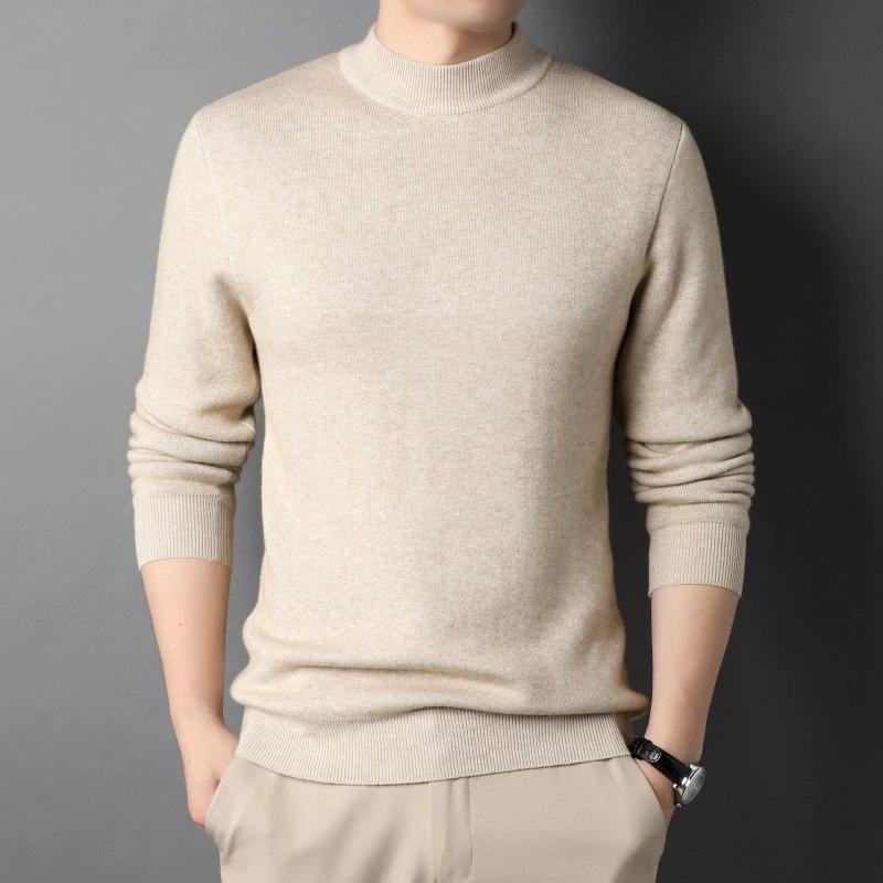 Spring and Autumn Solid Color Half-turtleneck Men's Slim-fit Sweater Men's Bottoming Sweater Men's Clothing