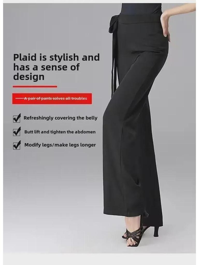 Damen 2025 High-Waist Wide-Leg Hose - Neuer Stil, Drapierend, Slim Fit, Reine Farbe, Tanzbereite Gerade Hose