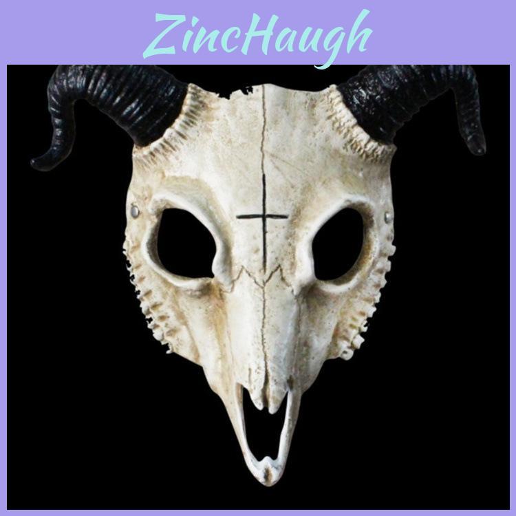 Halloween Kostümmaske mit 3D Schafsschädel-Design Harzmaterial für Rollenspiele