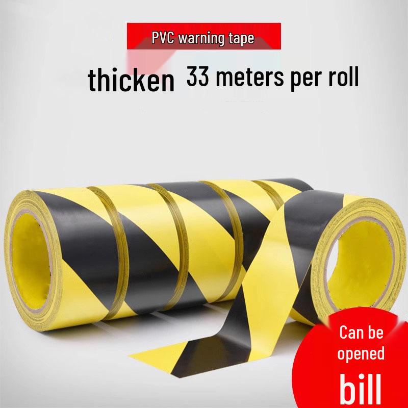 Black and Yellow Zebra Stripe PVC Warning Tape for Floor Marking