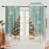 2pcs,2D Plane Printing Creative Curtains Christmas Tree (2) Polyester (without Rod) Decorations Inside for Bedroom, Living Room,