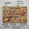 Personalized Custom Metal Sign Vintage Sewing Room Wall Decor Quilting Studio Tin Plaque