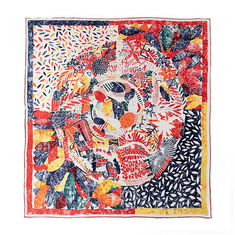 53Cm mulberry silk beautiful tea green mulberry silk fashion spring and summer women s high-end silk scarf sunscreen silk scarf 53*53cm
