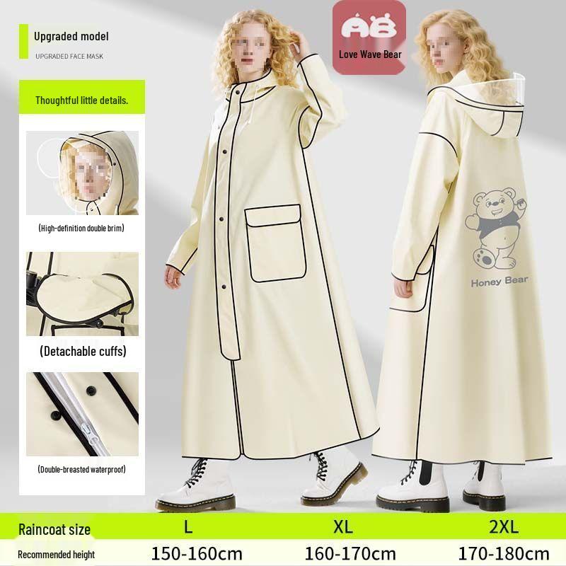 Unisex Full-Body Long Raincoat for Riding Electric Bikes