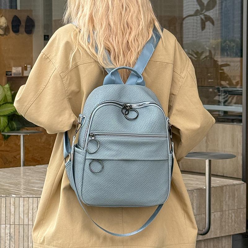 Solid Color Women's Multi-Function Backpack Large Capacity Commuter Travel Backpack