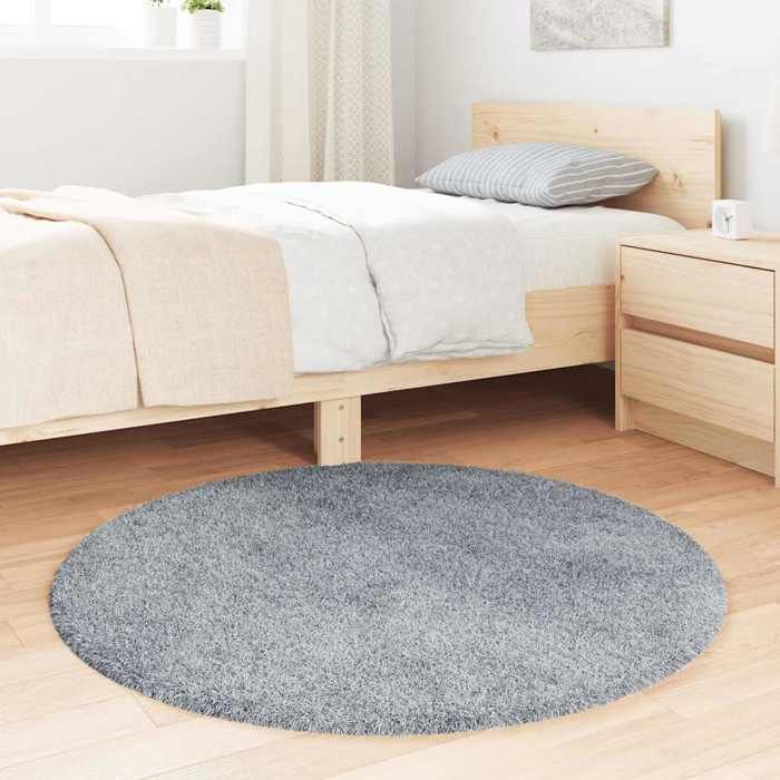 VidaXL Tapis Shaggy à poils longs gris argenté 100x100 cm polyester, tapis, tapis de chambre, tapis moderne, tapis de salon, 4102900