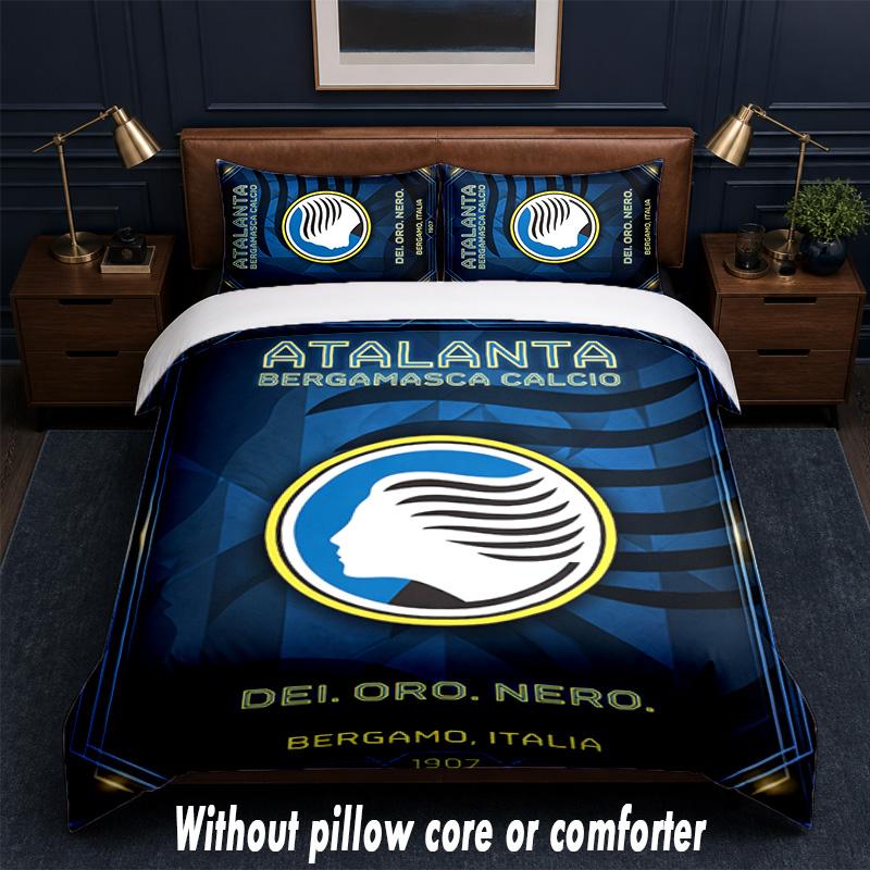 Atalanta FC Design Bed Bedding Set 1 Duvet Cover + 2 Pillowcases Soft Breathable Household Bed Linens