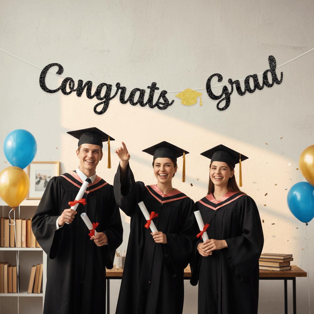 Reusable Graduation Party Banner Garland Party Scene Prop  Party Decorations