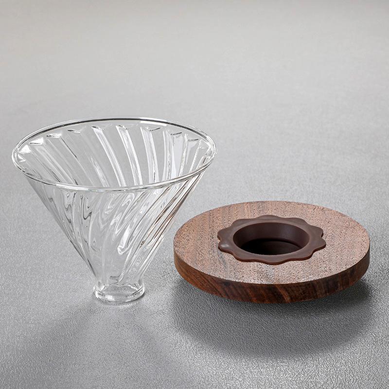 Glass Coffee Filter Cups and Espresso Filter Paper Set Reusable Cone Pour Over Coffee Dripper Filters Accessorie