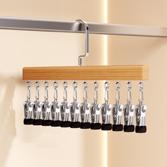 Trouser Clip Closet Organizer with 10/12 Clips Pants Scarves Skirts Belts Towels Underwear Heavy Duty Metal Frame Storage Rack