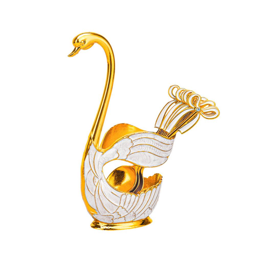 Fashion Swan Tea Dessert Spoon Set European- Coffee Spoon And Fruit Fork Set Home Decor