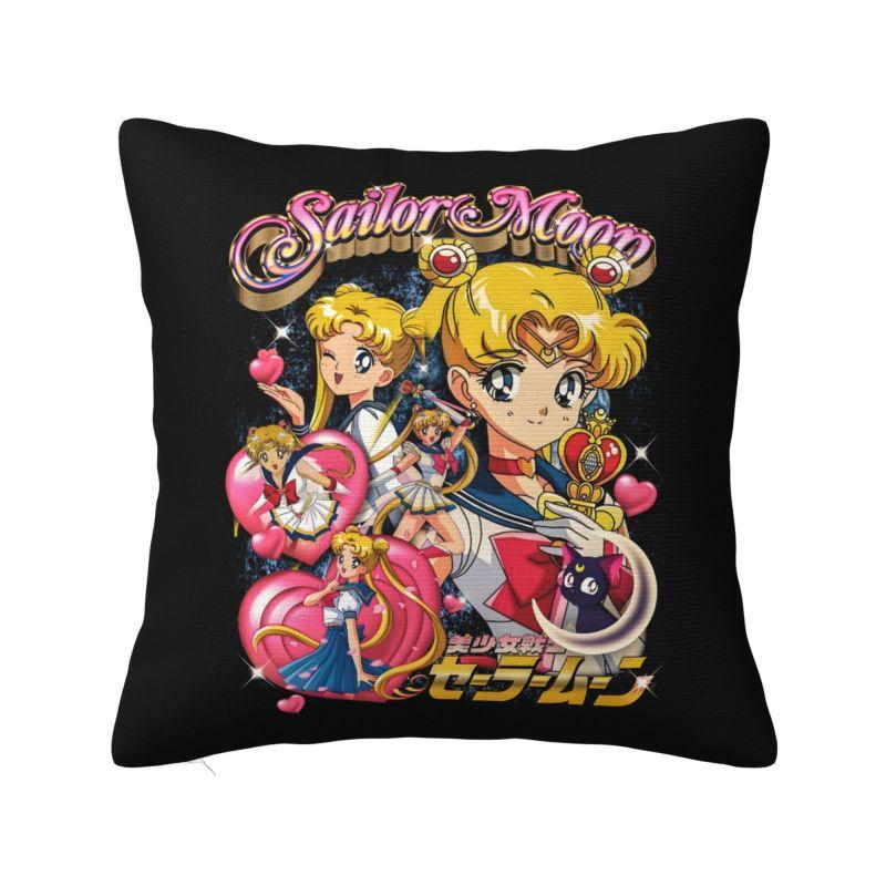 Custom Luxury Sailors Moon Cartoon Cushion Cover Soft Luna Cartoons Throw Pillow Case