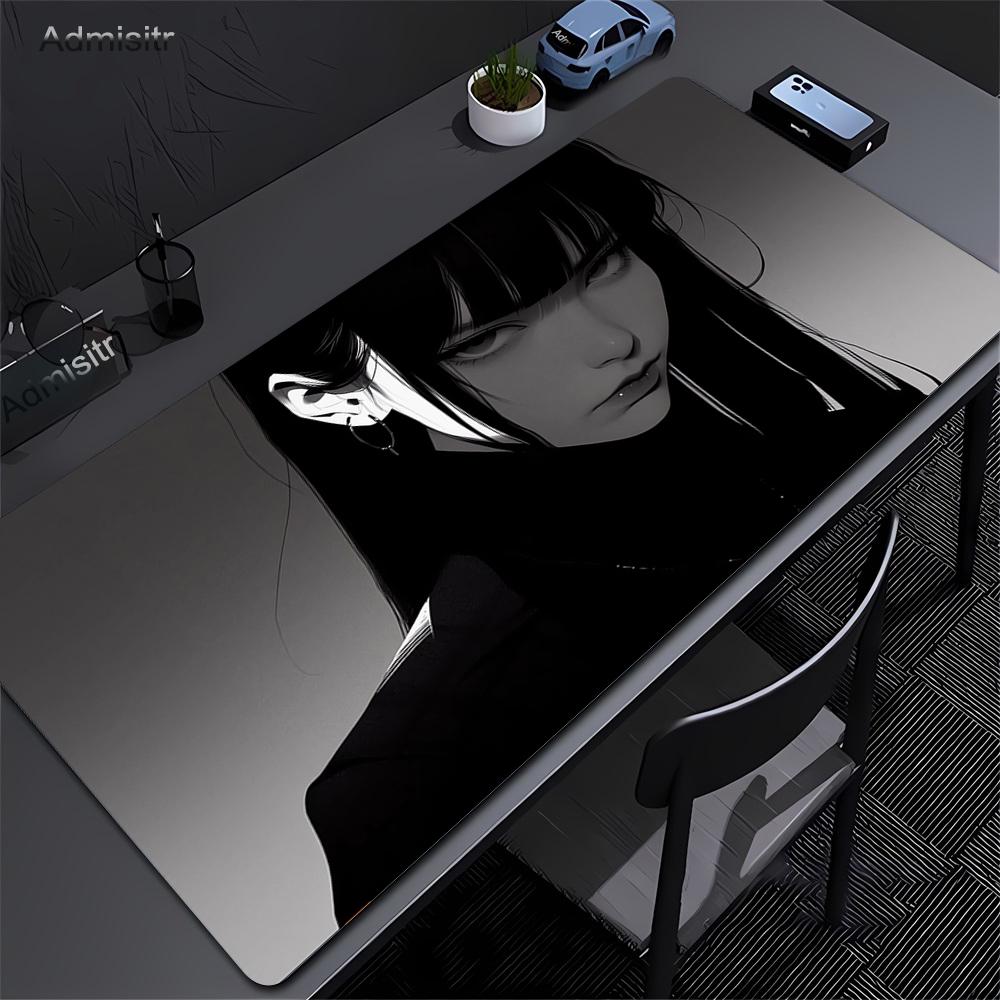 Gaming Mouse Pad HD Print Dark Girl Large Mousepad XXL Rubber Desk Mat for Gamer Desktop Decoration Lock Edge Cool  Mause Mats