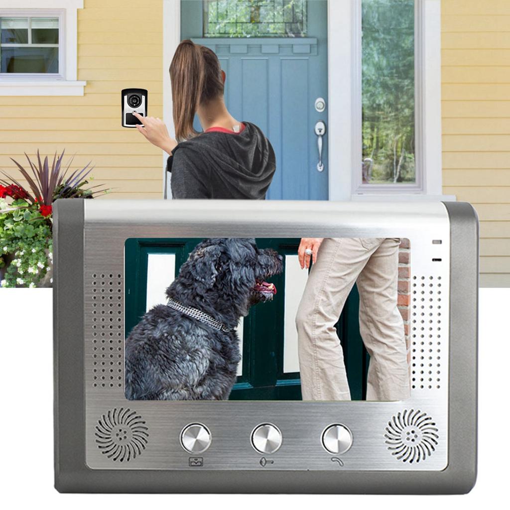 7inch Wired Rainproof Video Intercom Doorbell IR Camera Monitor Door Phone