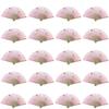 Castle Enterprises Premium Handmade Fans [Crane (Pink)] Set of 20 - A Bulk Purchase, a Great Japanese Souvenir for Foreigners
